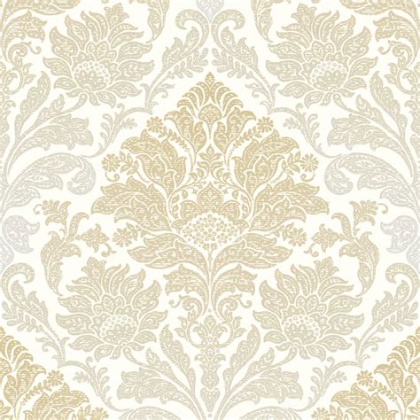 Ornamental Damask Yellow Wallpaper Damask Wallpaper Bandm