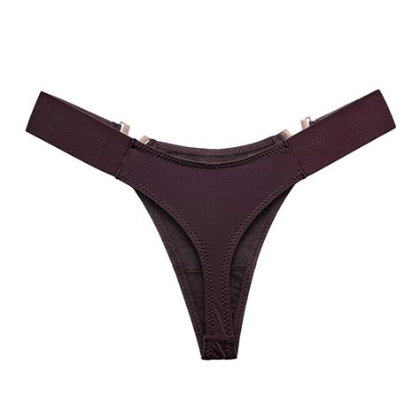 Uaang Sexy Underwear Seamless Women Panties Low Rise Thongs V Shaped Metal Decor Panties Bikini