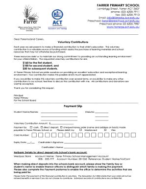 Fillable Online Farrerps Act Edu Voluntary Contributions Form Farrer