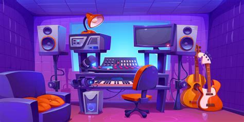 Music recording studio cartoon flat sound Vector Image