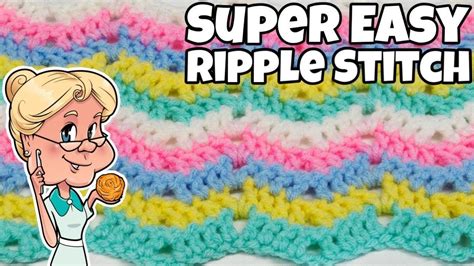 Super Easy Ripple Stitch Crochet Tutorial One Row Repeat Beginner