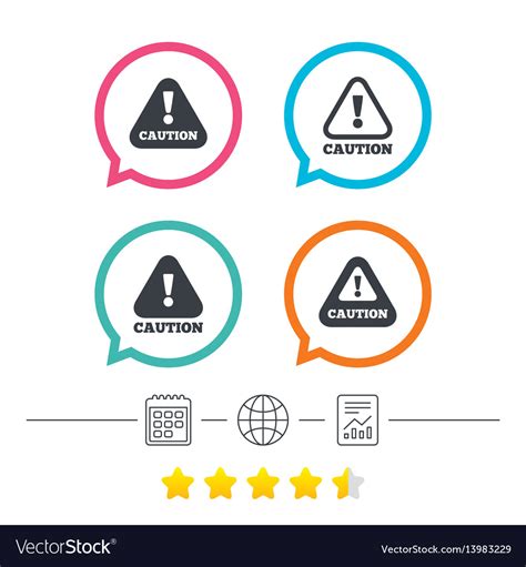 Attention Caution Signs Hazard Warning Icons Vector Image