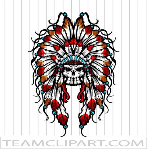 Skull Indian Headdress Clip Art