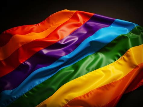 Premium Photo Rainbow Lgbt Flag Background Colorful Flag Blowing In