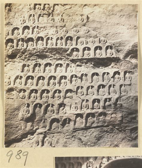 Interior Detail Of A Cave Temple At Yun Gang Showing A Wall With Buddha