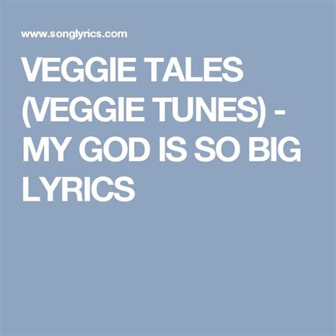 Veggietales God Is Bigger Lyrics - ismalaow