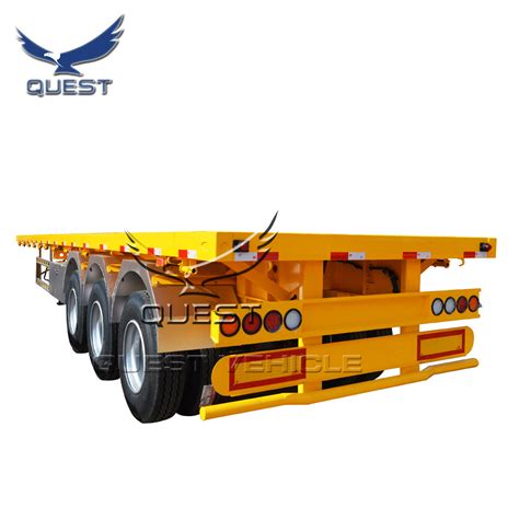 Manufacturer Quest Axles Ft Flatbed Container Truck Semi Trailer