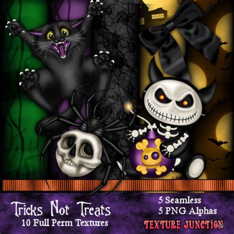 Second Life Marketplace Tj Tricks Not Treats Halloween Texture Set