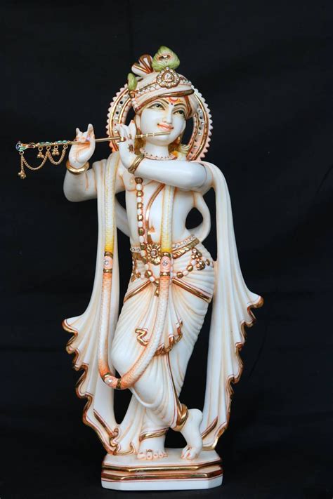 Lord Krishna Statue 17 Inch Marble Krishna Murti Etsy