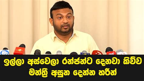 ඉල්ලා අස්වෙලා රන්ජන්ට දෙනවා කිව්ව මන්ත්‍රී අසුන දෙන්න හරීන් Youtube