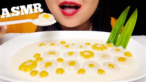 Asmr Thai Dessert ขนมไทย Bua Loy บัวลอยดอกเดซี่ Mukbang Soft Eating Sounds Gun Asmr Youtube