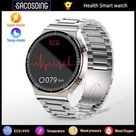 2023 Novo Ecg Ppg Rel Gio Inteligente Masculino Monitor De Sa De Freq