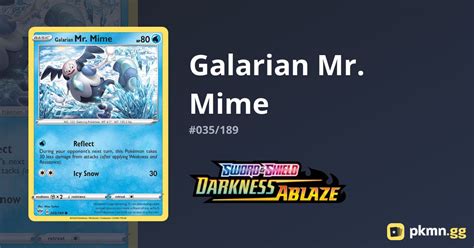 Galarian Mr Mime Darkness Ablaze Pkmn Gg