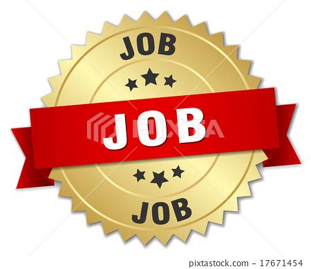 Job D Gold Badge With Red Ribbon Stock Illustration Pixta