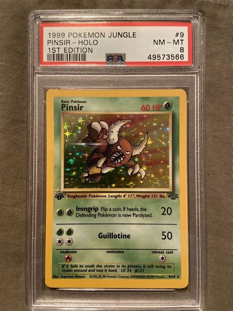 1999 Pokemon Jungle 1st First Edition Pinsir Holo 964 Psa 8 Nm Mt Ebay