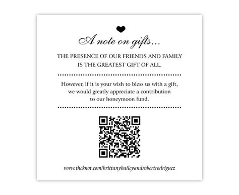 Honeymoon Wish Cards With QR Code Honeymoon Fund Enclosure Cards