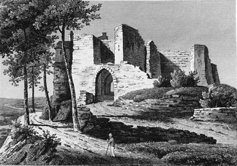 CHÂTEAU THIERRY RUINES de l ANCIEN CHÂTEAU Gravure du 19e siècle