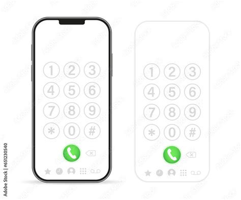 Smartphone Dial Keypad Design Keyboard Template In Touchscreen Device