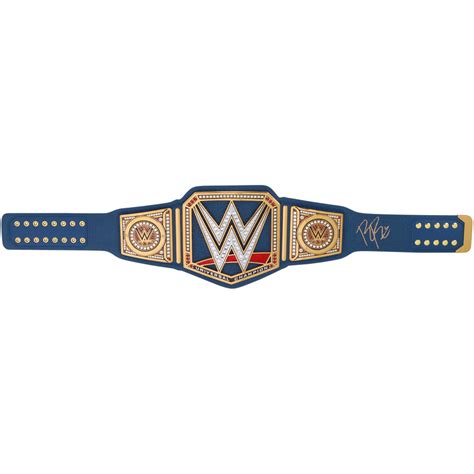 Roman Reigns Autographed Blue Wwe Universal Championship Replica Title