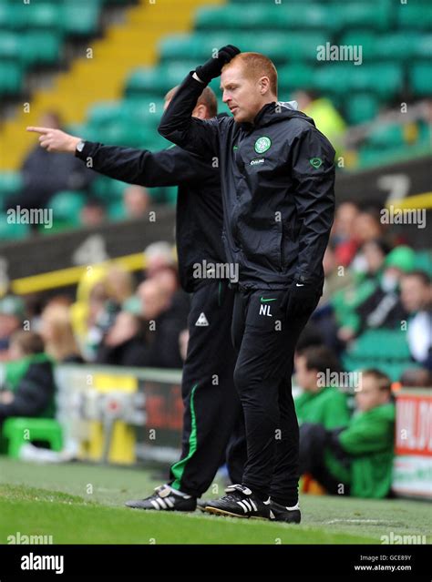 Celtic Manager Neil Lennon Scratches His Head On The Touchline During