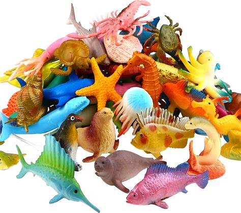 Lot De 52 Mini Jouets En Plastique Pour Animaux De La Mer Pour