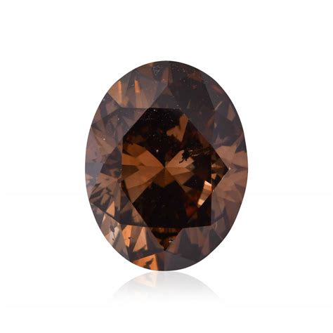 Carat Fancy Dark Orangy Brown Diamond Oval Shape I Clarity