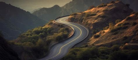 Premium Photo This Inspiring Winding Road Stretching Into The Distance