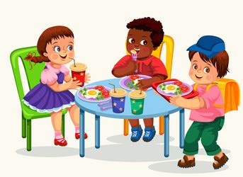 Kid Eat Friends School Cartoon Vector Images (over 130)