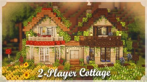 Minecraft How To Build A Two Player Mushroom Cottage 🍄 With Mizunos 16 Craft Youtube