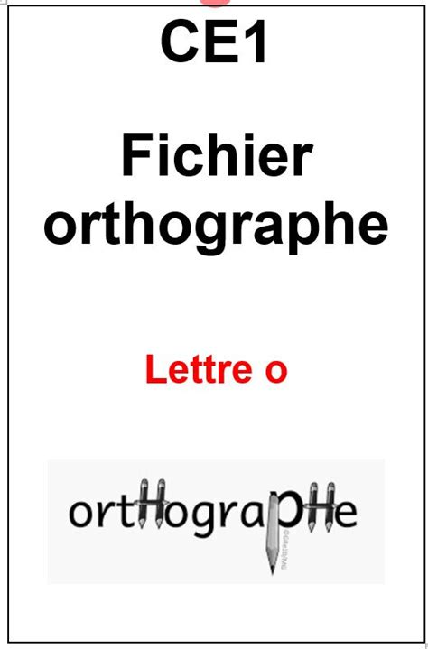 Orthographe graphémique CE1 CRAYON A PAPIER