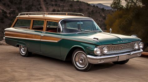 Green Ford Station Wagon With Wood Trim Background Pictures Of Station