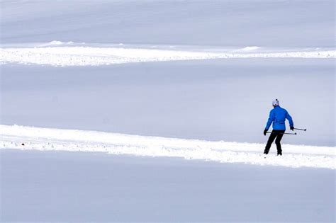 Premium Photo | Cross country skiing in alps dolomites