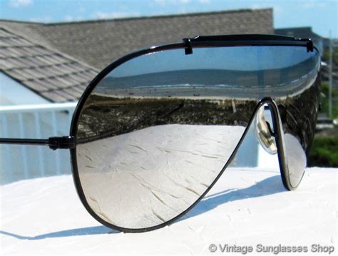 Ray Ban Wings Black Chrome G 31 Mirrored Sunglasses And Shooters