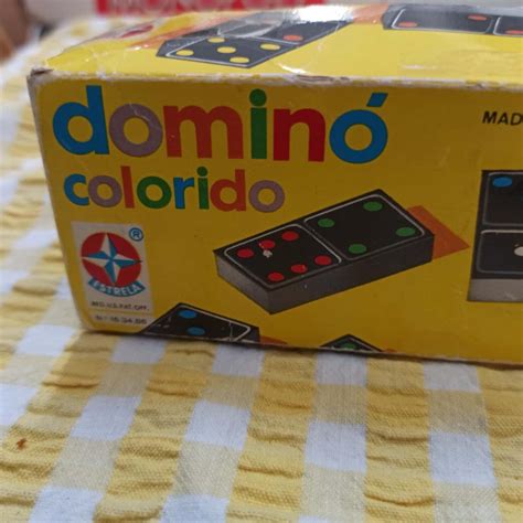 Vintage Retro Coloured Dots Dominoes In Original Box B20s
