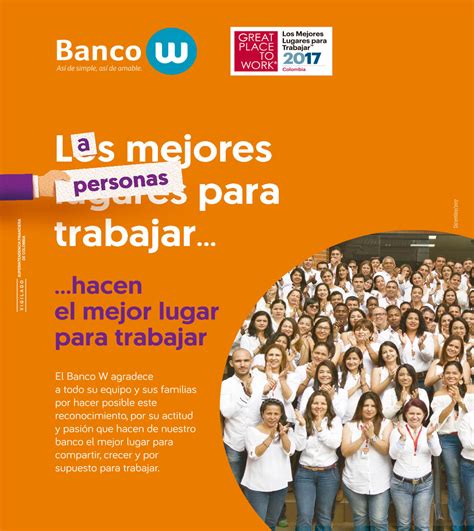 Banco W Una De Las Mejores Empresas Para Trabajar En Colombia Banco W