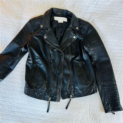 Black Leather Moto Jacket Gem