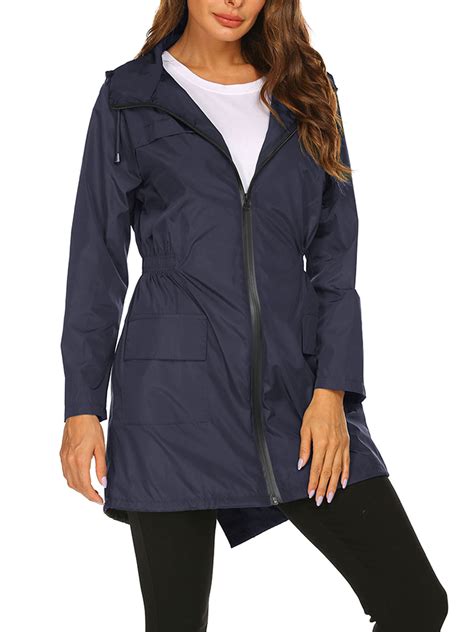 Rain Jacket Women Waterproof With Lined Raincoat Outdoor Active Travel