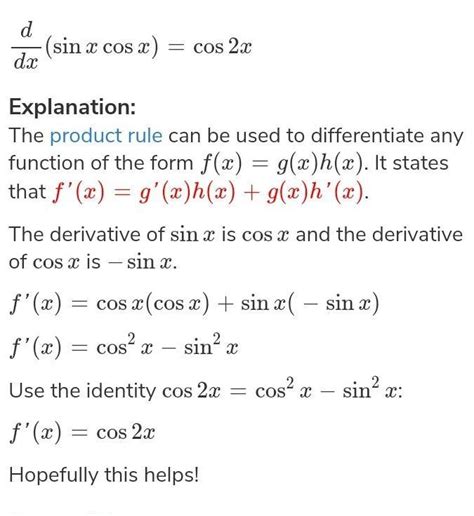 Find Nth Derivatives Of Sinxcosx Brainly In