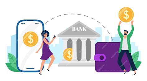 Premium Vector Money Transfer And Financial Transaction In Banking