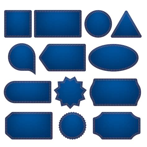 Conjunto Grande De Etiquetas Azules Vector Premium