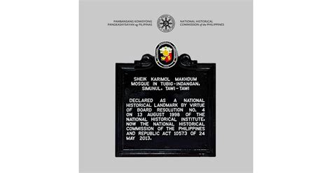 NHCP Unveils Tawi Tawi Mosque Historical Marker The Manila Times