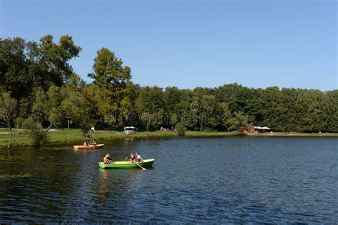 Boating in the Natural-historical Park `Kuzminki-Lublin`. Moscow Stock ...
