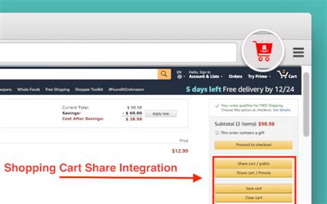 Shopping Cart Share For Amazon Chrome Web Store