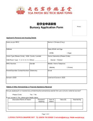 Fillable Online Bursary Form V1 Xlsx Fax Email Print PdfFiller