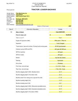 Fillable Online Tractor Loader Backhoe Maintenance Fax Email Print