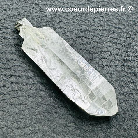 Pendentif en cristal de roche prisme réf cr21 Cœur de Pierres