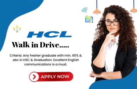 Hcl Is Hiring Freshers Walk In Drive 2024 Jobstechjobs