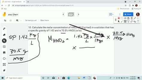 Solving Concentration Given Specific Gravity And W W YouTube