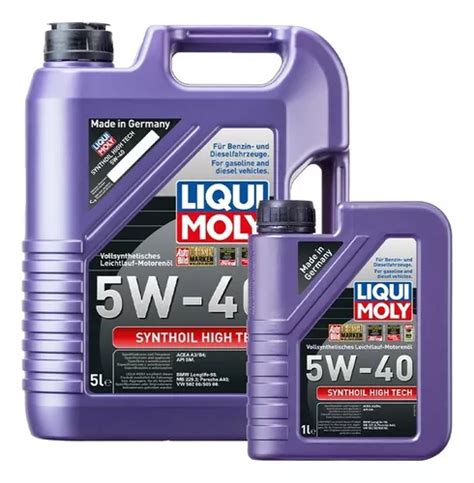 Aceite Motor Litros Liqui Moly Synthoil High Tech Sae W Env O Gratis