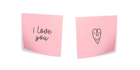 Two Pink Stickers With Love Message And A Heart 13701809 Vector Art At